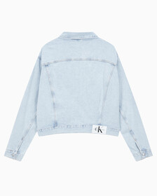 Buy 남성 오버사이즈핏 박시 크롭 데님 재킷 in color 028A CHALKY BLU