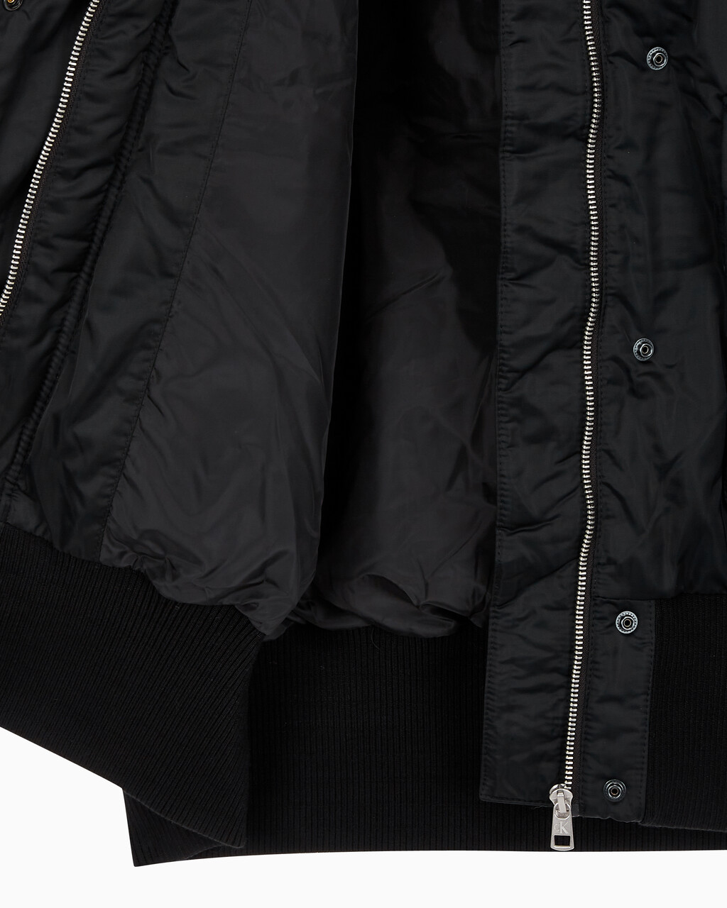 Buy 여성 아카이브 오버사이즈 후디 보머 패딩 in color CK BLACK