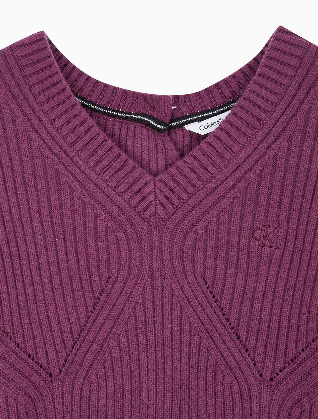 Buy 여성 캐시미어 백 디테일 풀오버 in color AMARANTH 