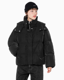 Buy 여성 디터쳐블 후디 다운 푸퍼 in color CK BLACK