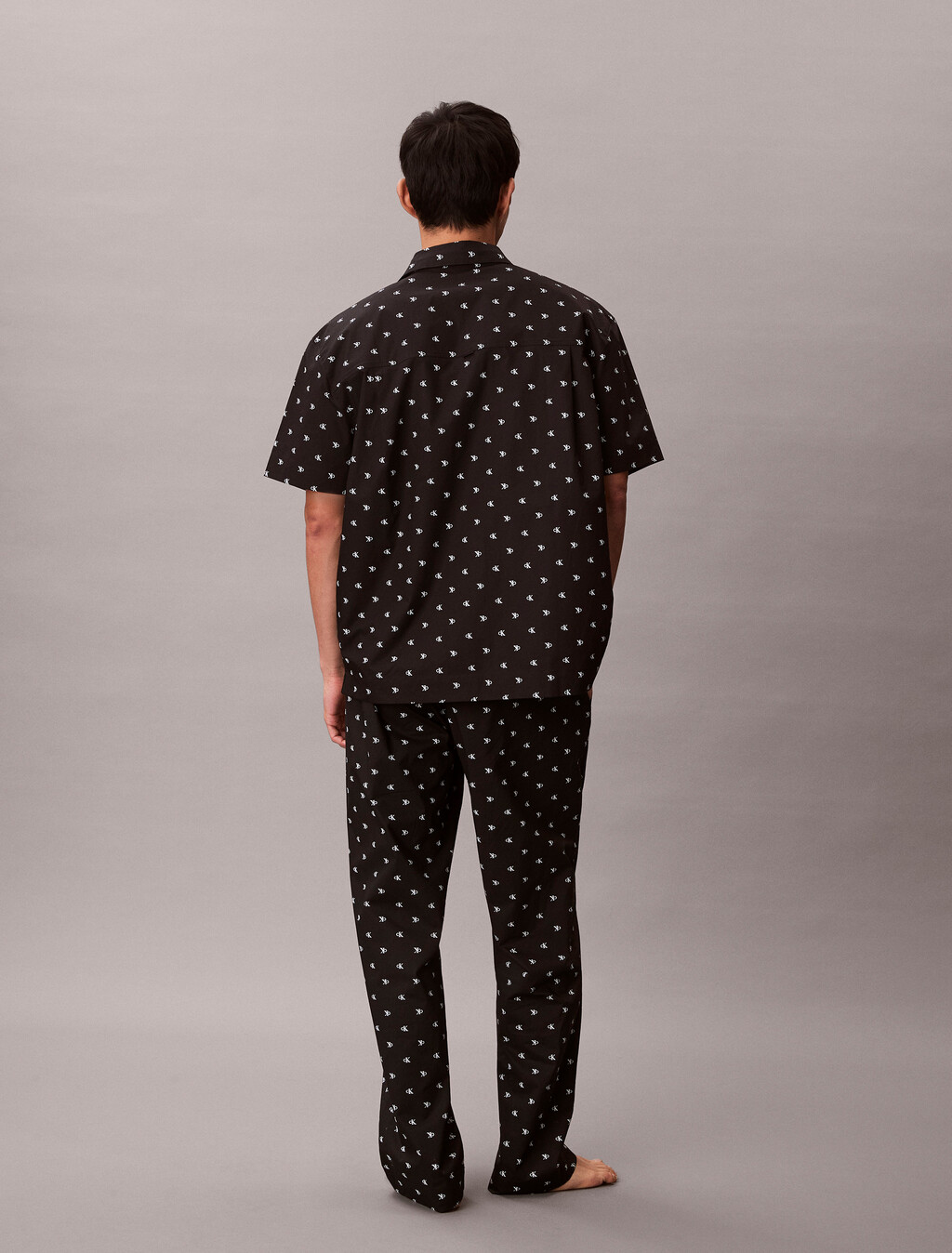 Buy 남성 코튼 포플린 슬립 숏 슬리브 탑 in color DIAMOND LOGO PRINT_BLACK