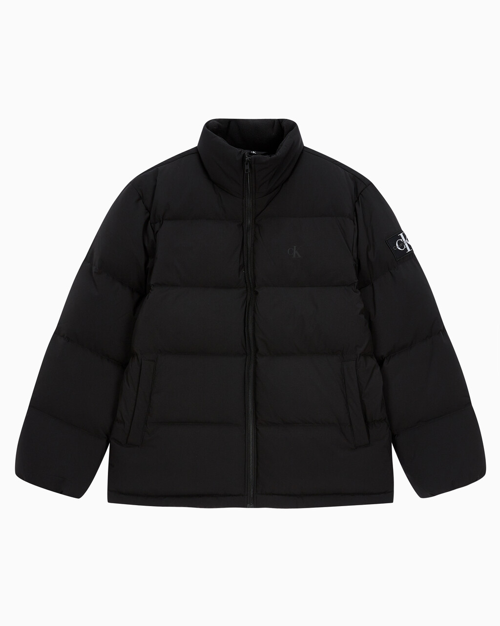 Buy 남성 레귤러핏 스탠드 카라 숏 다운 푸퍼 재킷 in color CK BLACK