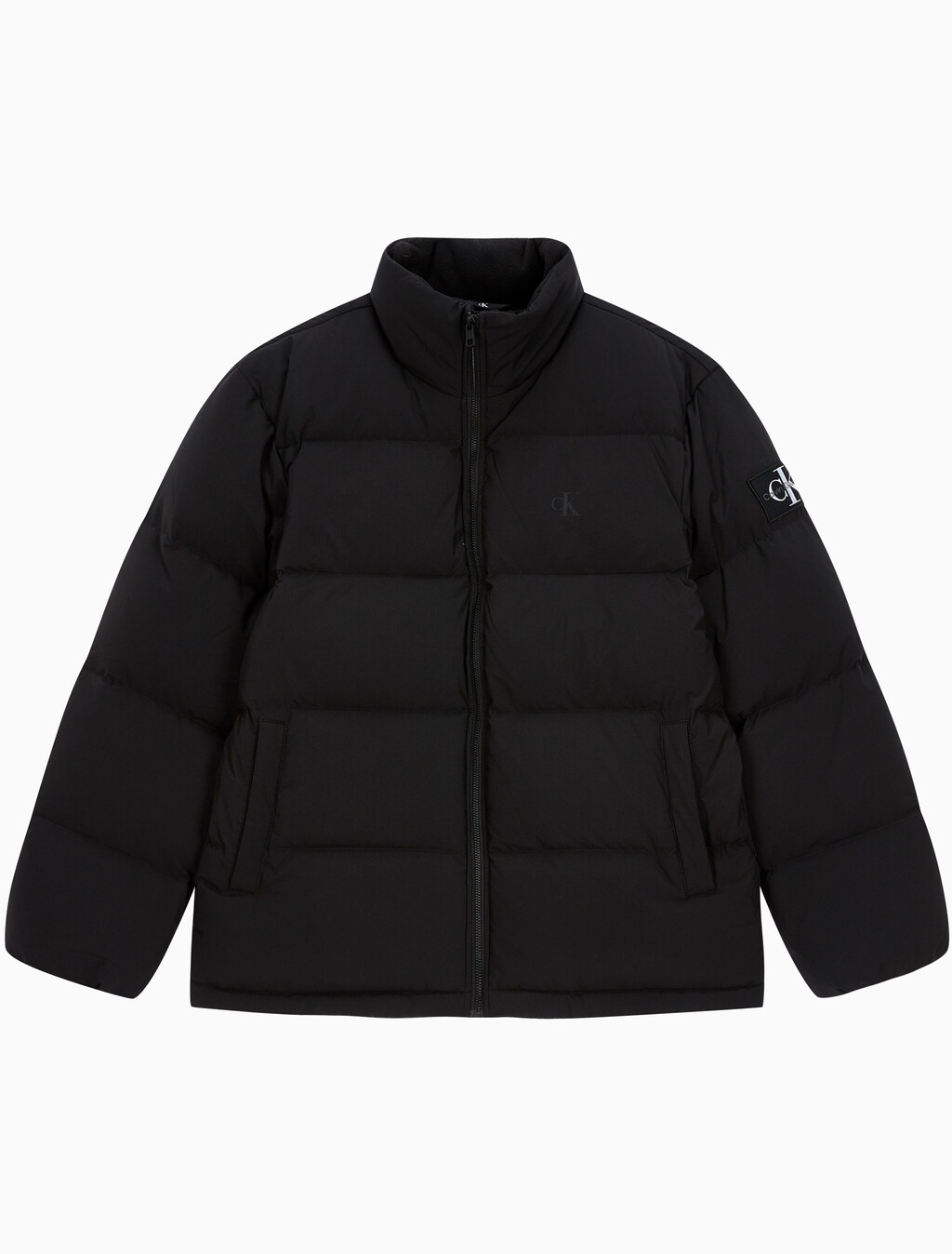 Buy 남성 레귤러핏 스탠드 카라 숏 다운 푸퍼 재킷 in color CK BLACK