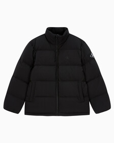 Buy 남성 레귤러핏 스탠드 카라 숏 다운 푸퍼 재킷 in color CK BLACK