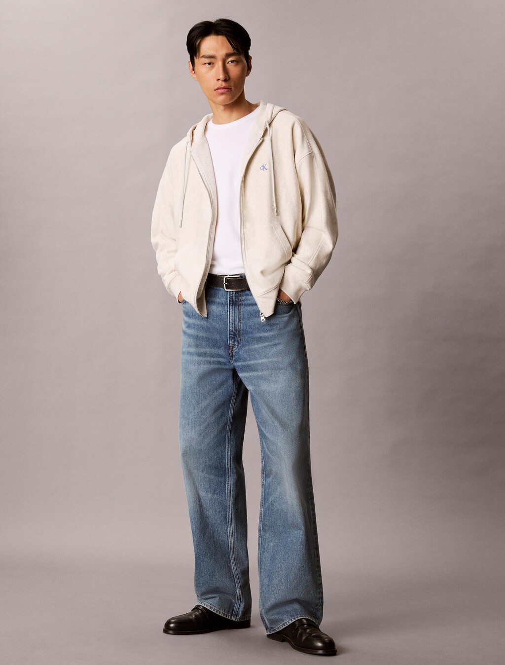 Buy 남성 셔츠 칼라 풀집업 자켓 in color VANILLA HEATHER