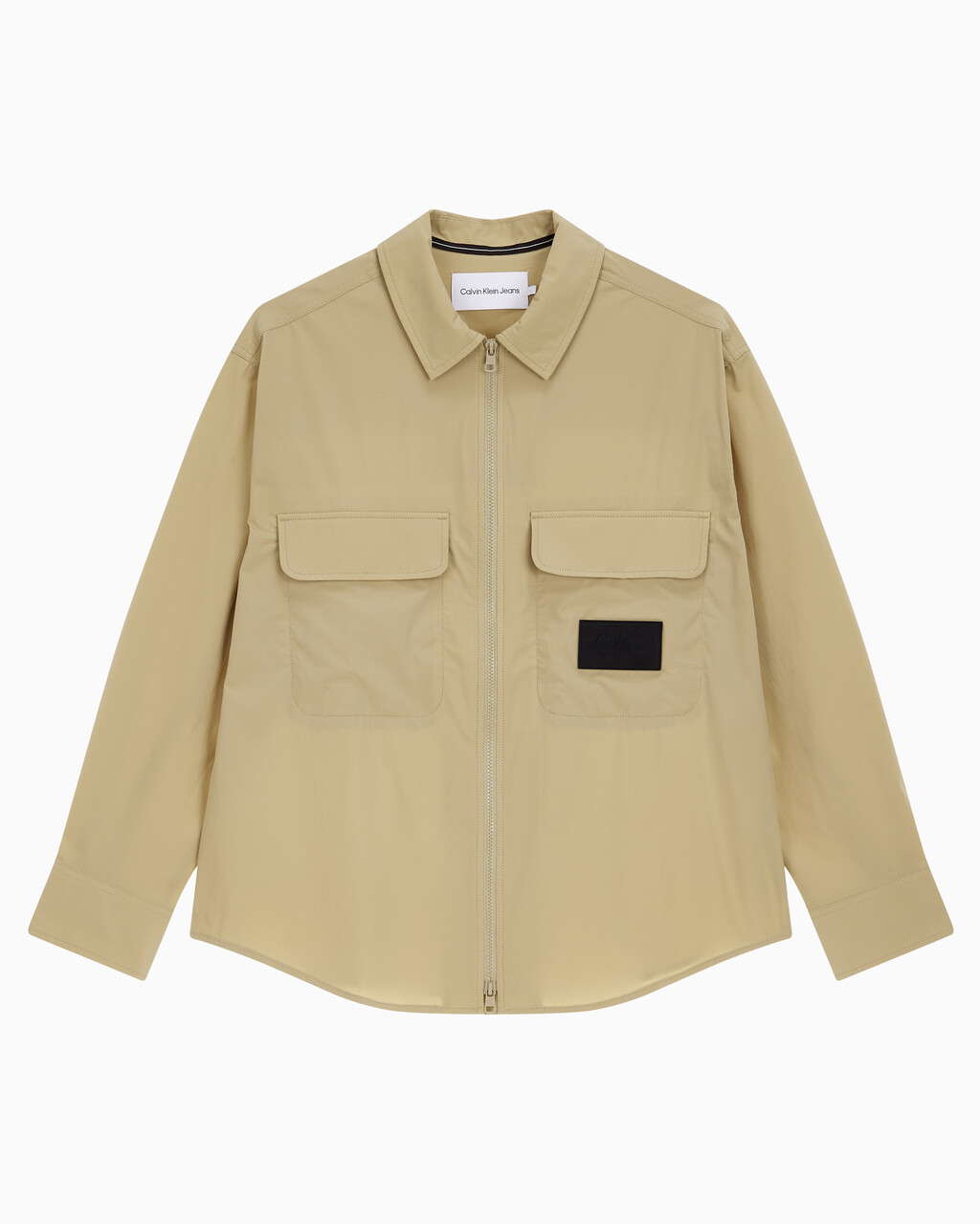 Buy 남성 오버사이즈핏 프리미엄 에센셜 집업 셔츠 in color TRAVERTINE