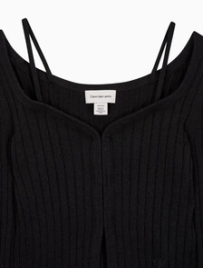 Buy 여성 L/S 스트랩 가디건 in color BLACK