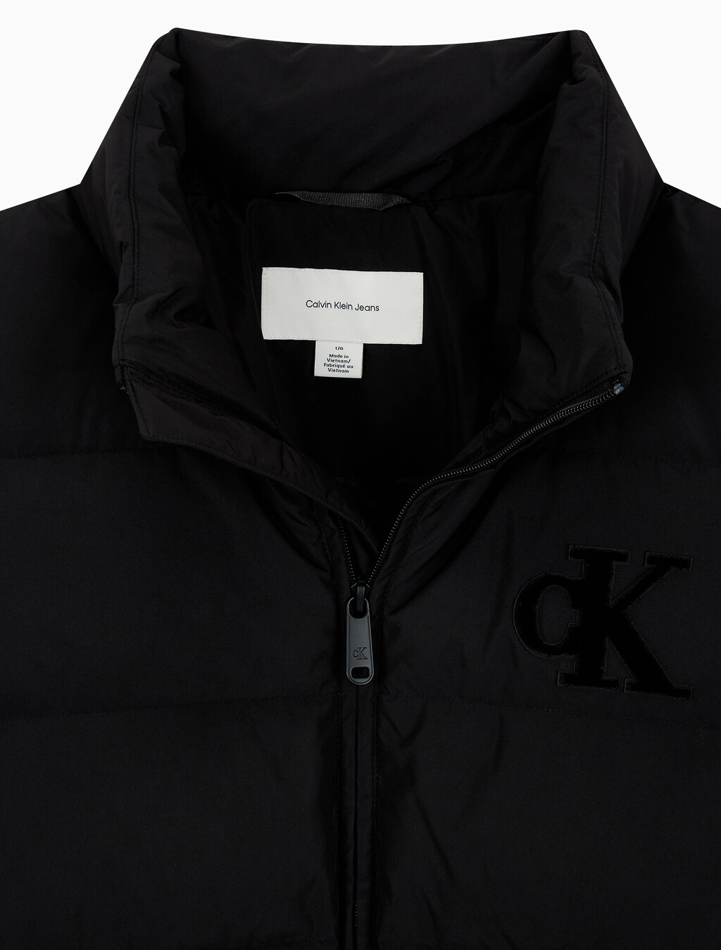 Buy 남성 셔닐 스탠드 카라 다운 푸퍼 자켓 in color BLACK