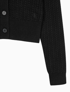 Buy 여성 크롭 케이블 가디건 in color CK BLACK