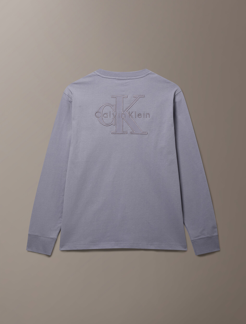 Buy 남성 릴렉스 벨벳 백 모노로고 그래픽 긴팔 티셔츠 in color Minimal Gray