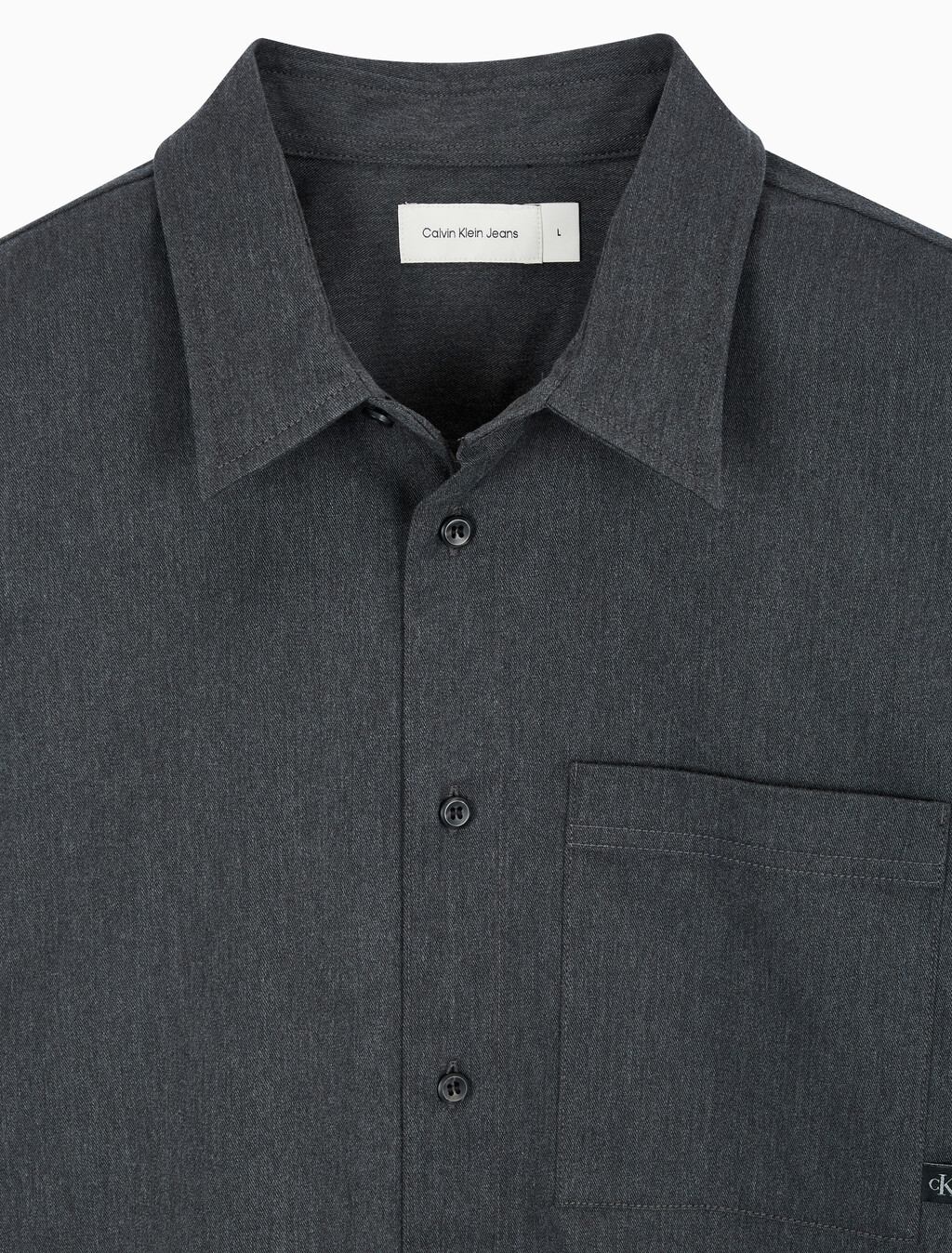 Buy 남성 멜란지 유틸리티 셔츠 in color CHARCOAL