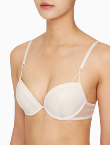 Buy 여성 CK 블랙 브라이덜 AF 플런지 푸쉬업 브라(ADD A SIZE) in color PINK IVORY