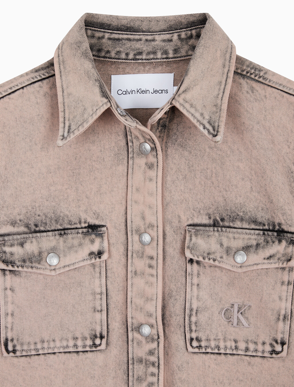 Buy 여성 슬림 데님 셔츠 in color MID BLUE BACK EMBRO