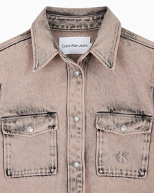Buy 여성 슬림 데님 셔츠 in color MID BLUE BACK EMBRO