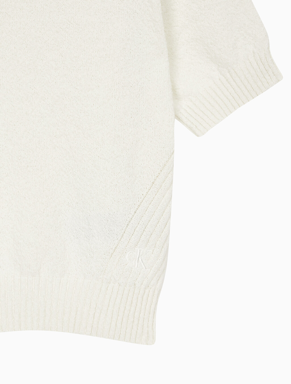 Buy 여성 크롭 반팔 스웨터 in color WHITE