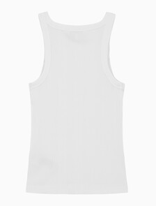 Buy 여성 베리게이티드 립 우븐 탭 탱크 탑 in color BRIGHT WHITE