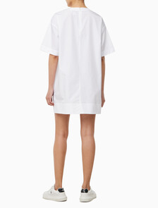 Buy 여성 캐주얼 오프 바디 셔츠 드레스 in color BRILLIANT WHITE