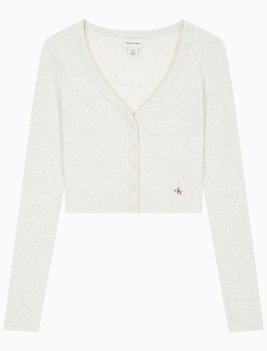 여성 우븐라벨 베이비립 가디건