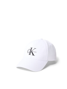 Buy 남녀공용 CKJ 모노그램 엠브로이더리 볼캡 in color BRIGHT WHITE