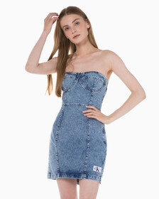 Buy 여성 코르셋 데님 드레스 in color 028A CHALKY BLU