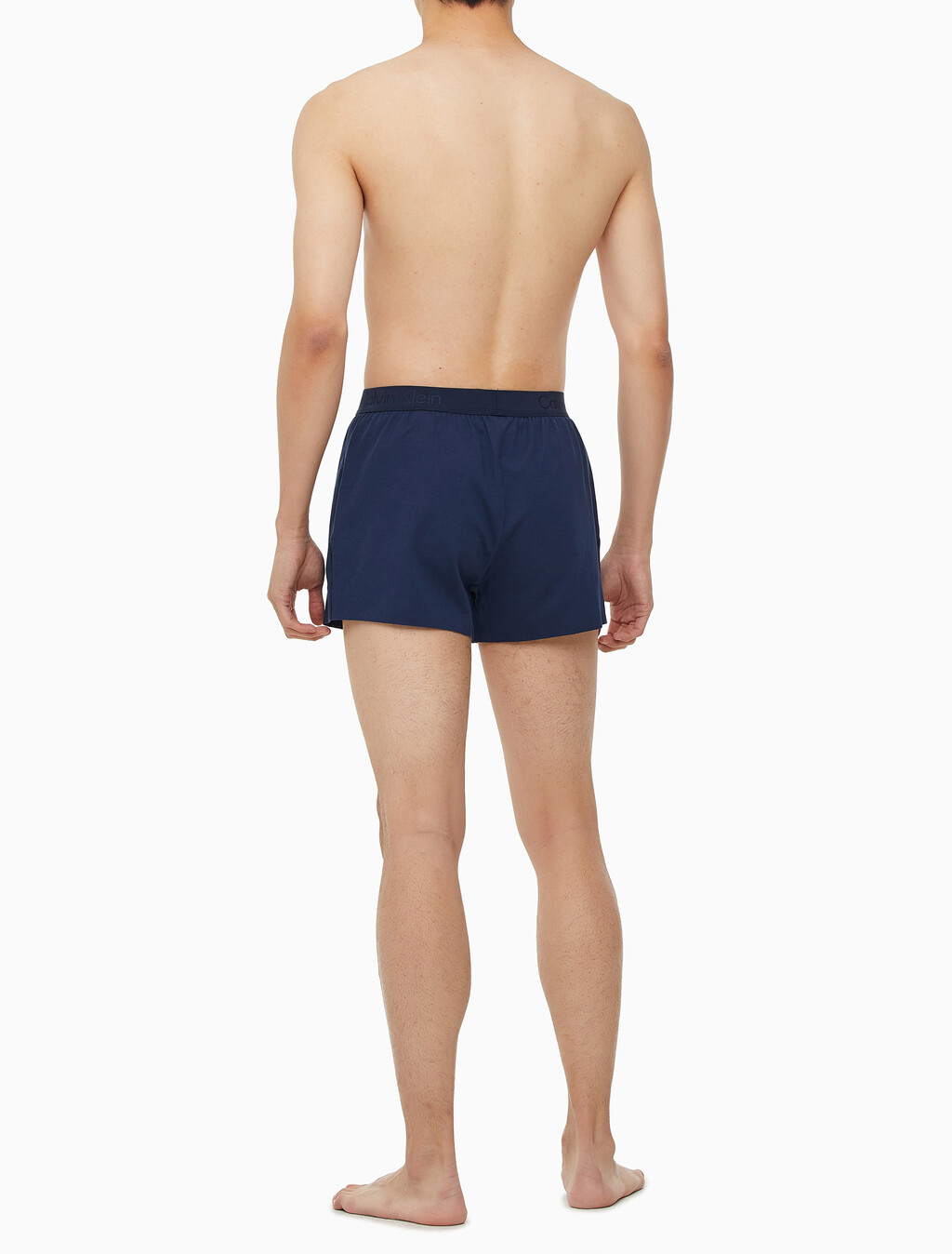 Buy 남성 CK 블랙 슬립 니트 박서 in color BLUE SHADOW