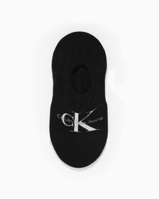 Buy 여성 콤드 코튼 모노그램 라이너 삭스 (화이트 1 PAIR) in color BLACK