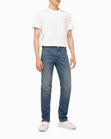 Buy 남성 바디핏 블루그레이 데님 in color GREY STEPPED RELEASE HEM