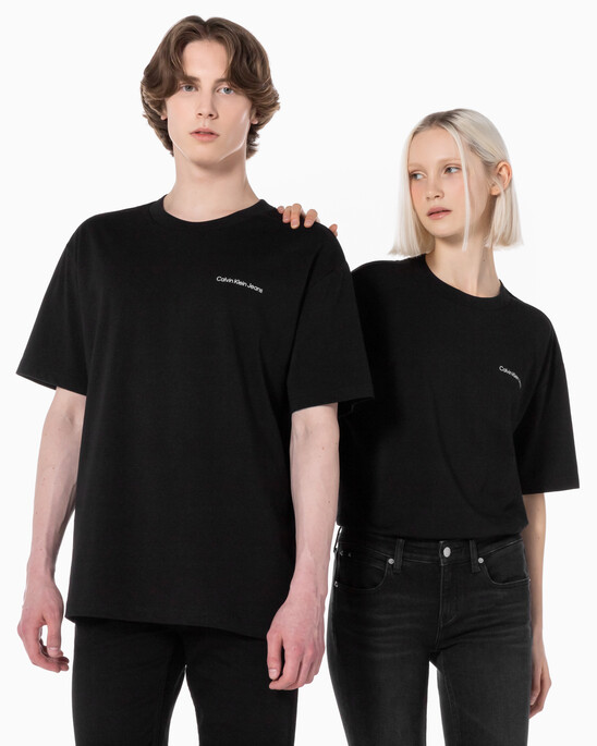 남녀공용 릴렉스핏 로고 반팔 티셔츠