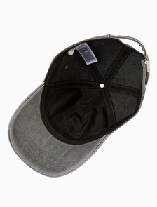 Buy 남녀공용 CKJ 모노그램 데님 엠브로이더리 볼캡 in color CHARCOAL