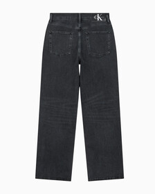 Buy 남성 뉴 와이드핏 블랙 데님 in color WASHED BLACK LOGO LACE