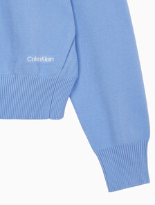 Buy 여성 하프 밀라노 카라 보머 스웨터 in color VISTA BLUE