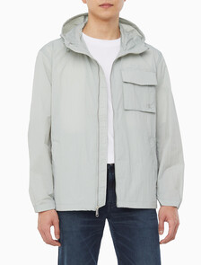 Buy 남성 릴렉스핏 라이트 후드 나일론 집업 자켓 in color PURITAN GRAY