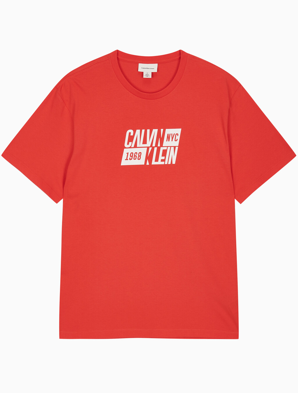 Buy 남성 레귤러핏 스포츠 로고 반팔 티셔츠 in color RED ALERT
