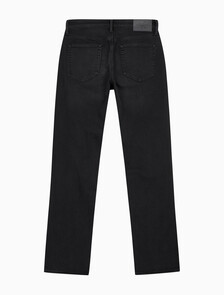Buy 남성 90's 스트레이트핏 블랙 기모 데님 in color WASHED BLACK LOGO LACE