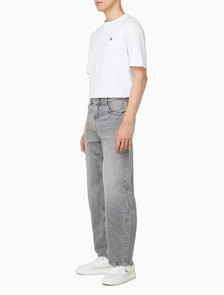 Buy 남성 배럴핏 스모크스택 데님 in color Grey