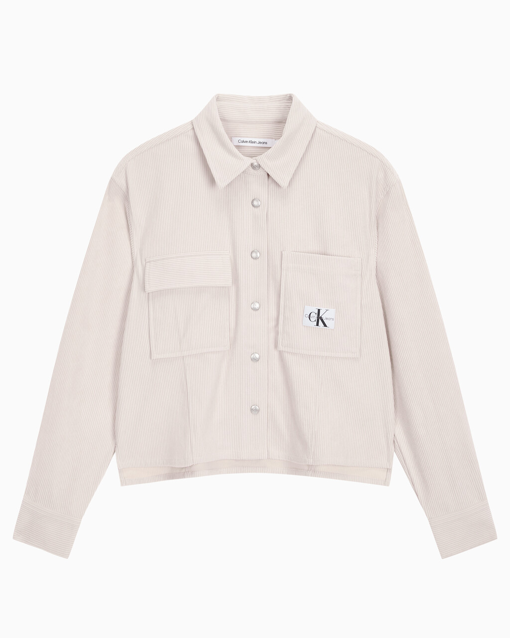 Buy 여성 코듀로이 크롭 셔츠 in color PINK BEIGE