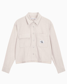 Buy 여성 코듀로이 크롭 셔츠 in color PINK BEIGE
