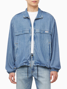 Buy 남성 레귤러핏 블루 데님 윈드 브레이커 자켓 in color BLUE RETROGRADE