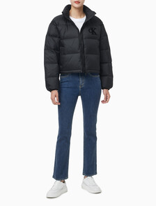Buy 여성 셔닐 로고 푸퍼 다운 in color BLACK