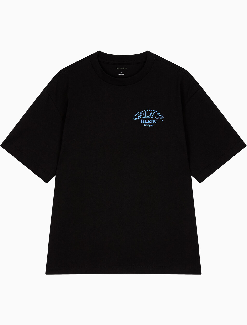 Buy 릴렉스드 저지 엠보스드 모노로고 티 in color BLACK