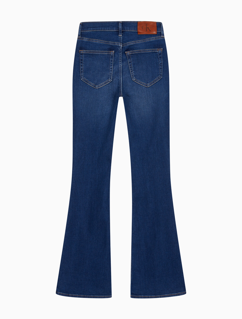 Buy 여성 하이라이즈 플레어핏 미드블루 데님 in color LAPIS