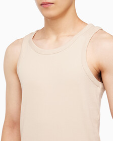 Buy 남성 로고탭 레이서백 슬리브리스 티셔츠 in color CLASSIC BEIGE