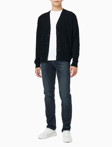 Buy 남성 이지 AOP 코튼 가디건 스웨터 in color BLACK