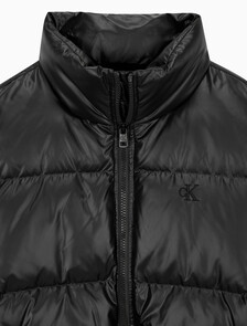 Buy 남녀공용 글로시 숏 푸퍼 in color CK BLACK