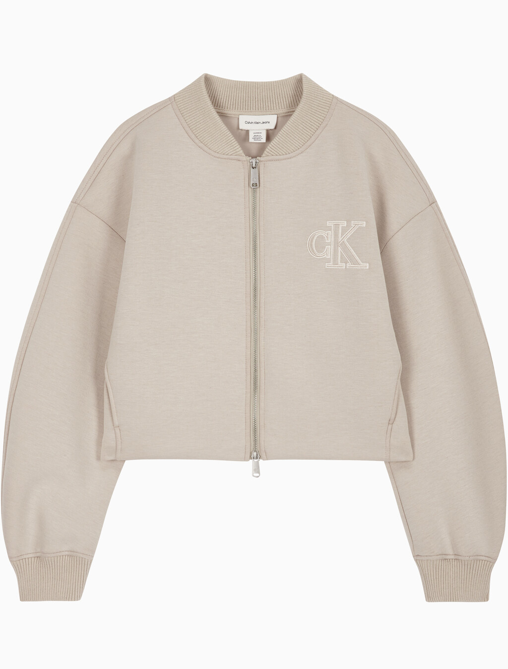 Buy 여성 오버사이즈 스쿠바 집 보머 자켓 in color FEATHER GRAY