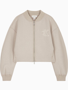 Buy 여성 오버사이즈 스쿠바 집 보머 자켓 in color FEATHER GRAY