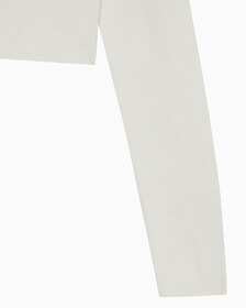 Buy 여성 브이넥 슬림 크롭 스웨터 in color WHITE