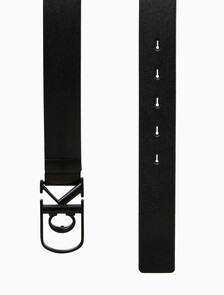Buy 남성 cK 커브드 모노그램 로고 버클 32mm 벨트 in color Black/Ck Dark Brown
