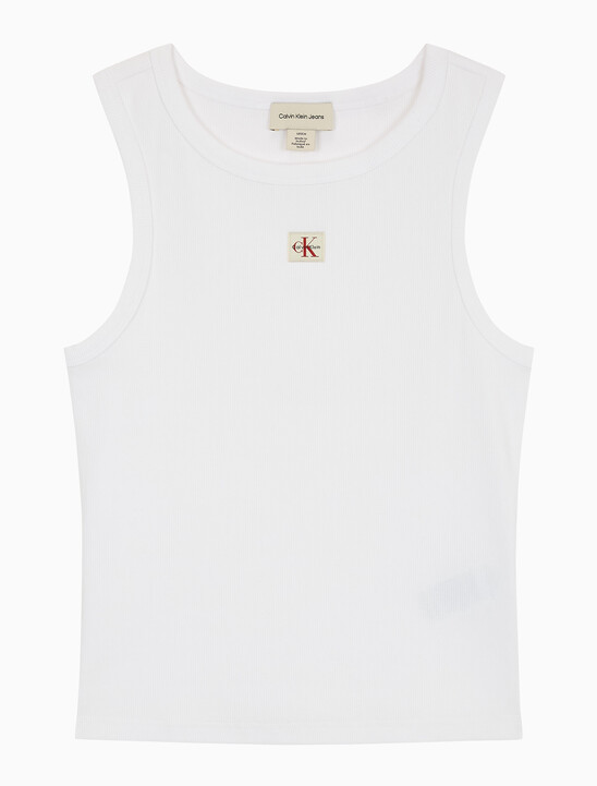 여성 우븐라벨 립 탱크