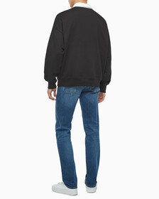 Buy 남성 롱슬리브 럭비 탑 in color CK BLACK